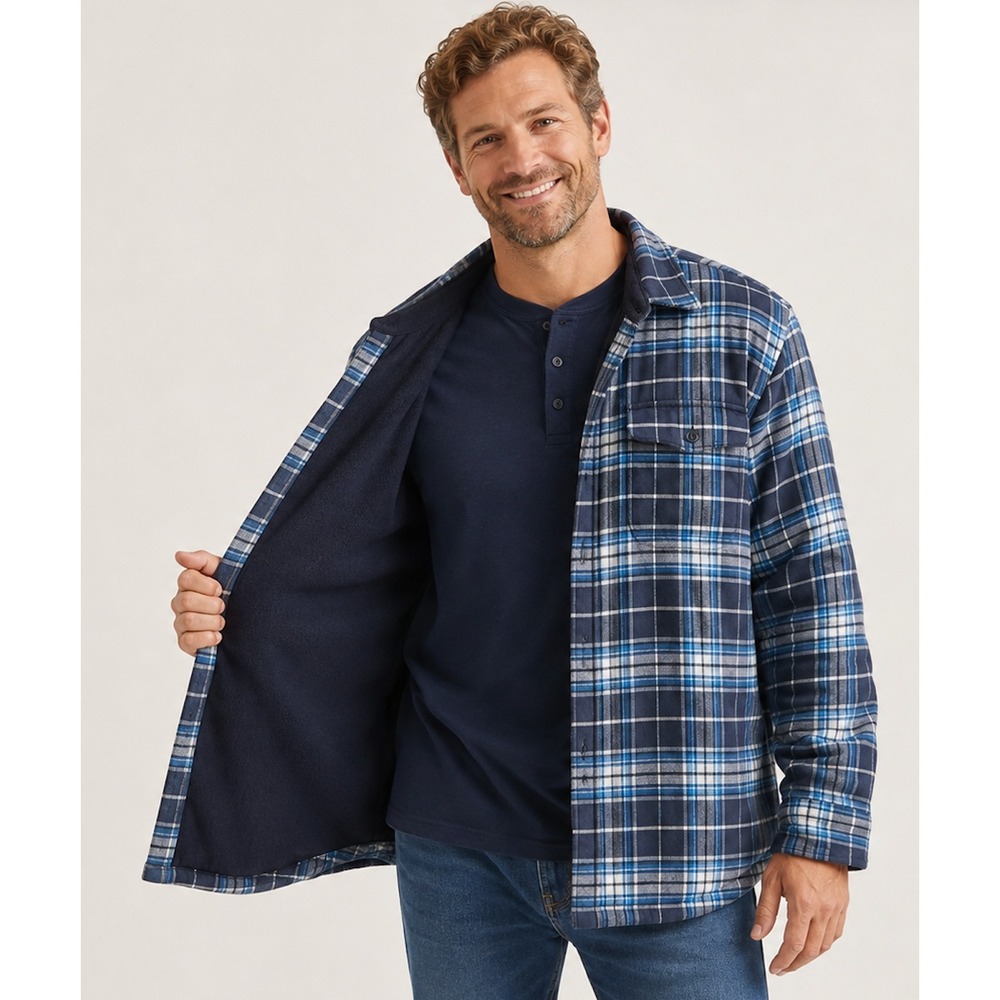 L.L.Bean‎ Fleece Lined Heavyweight Flannel Shirt Jacket Plaid Men's XL